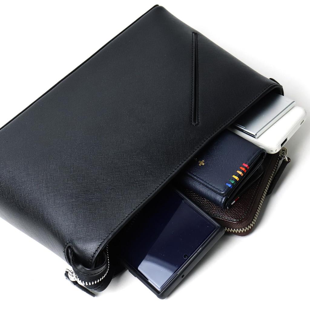 Identificador de proceso. Bolso de Mano Cuadrado de Cuero PAP151 Negro