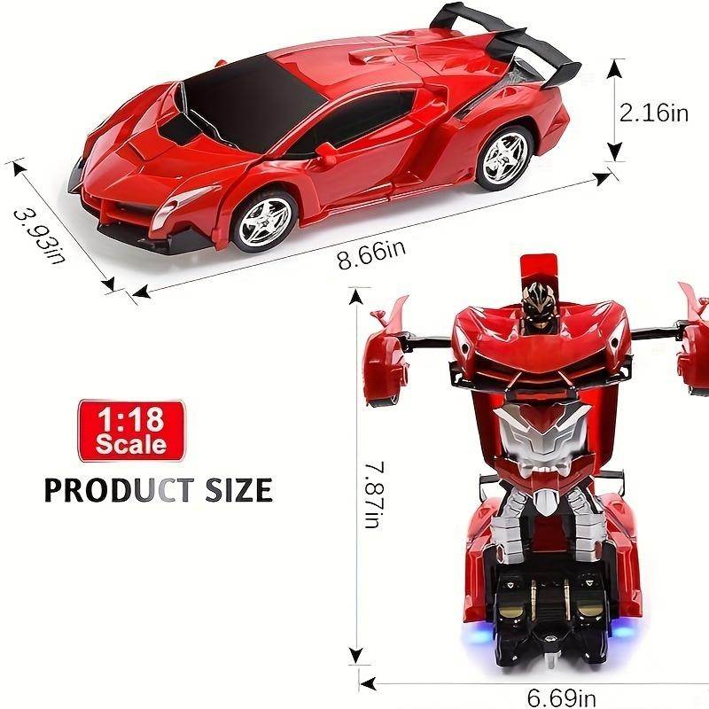 Coche Robot Transformable con Control Remoto 2 en 1, Mini Coche de Carreras RC de Juguete, Transformación Automática, Regalo Educativo STEM para Niños