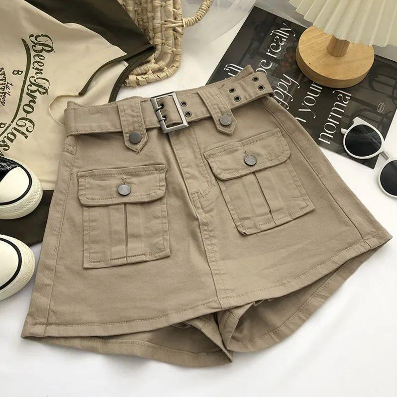 Workwear Denim Skirt Women's High-waist A-line Buttock Skirt Built In Shorts Streetwear Sexy Hottie New Fashion