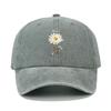 Flower Print Washed Distressed Dad Hats WoUnisex Cotton Baseball Cap Outdoor Fashion Sun Hat Adjustable Curved Brim Sports Caps