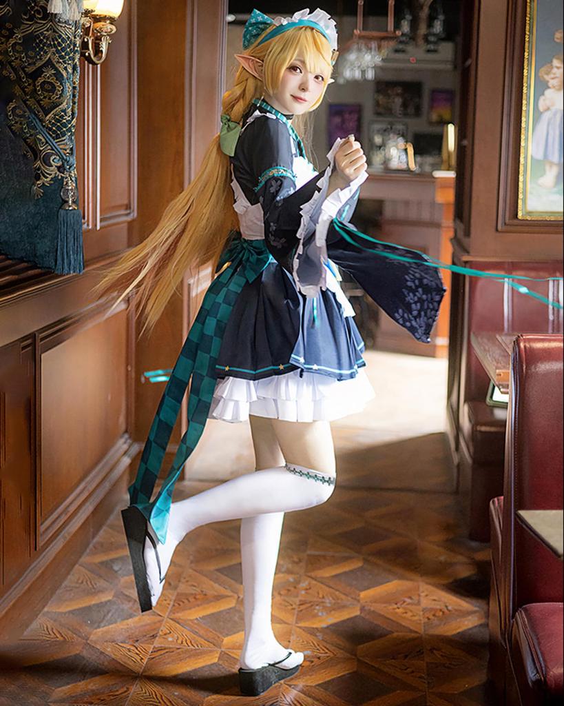 [Milky Time] Nijisanji Pomu Rainpuff Cosplay Halloween Maid Outfit Pomu Rainpuff