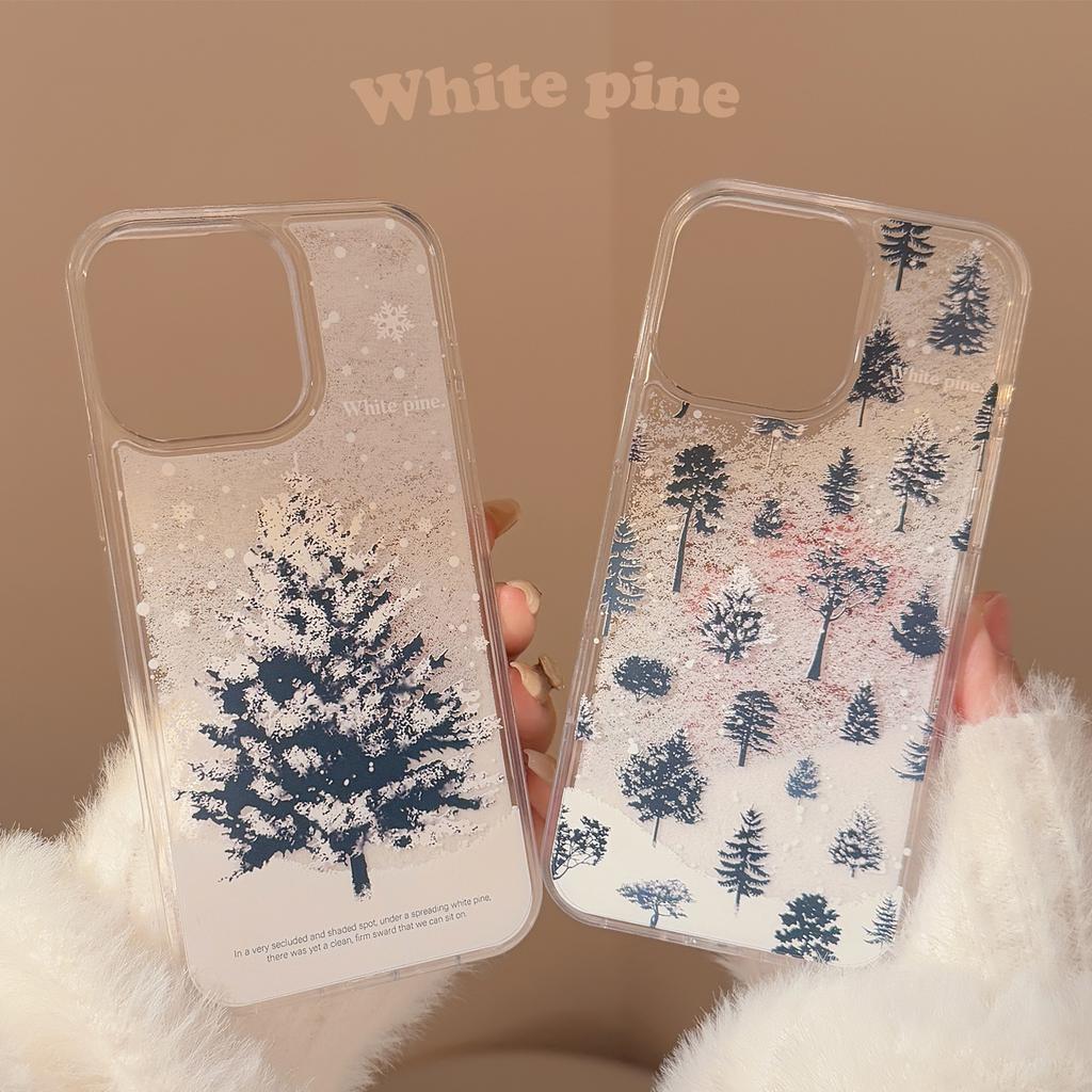 Pouzdro na mobil Snow Mountain Rime pro Apple 16 / 15 Pro Max / iPhone 14, tekutý písek, zimní atmosféra, 13, tvrdé