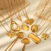 Yori Trendy Heart Butterfly Fashion Pendant Clavicle Necklace for Women Stylish Unique Rust Proof Metal Daily Neck Jewelry Bijou