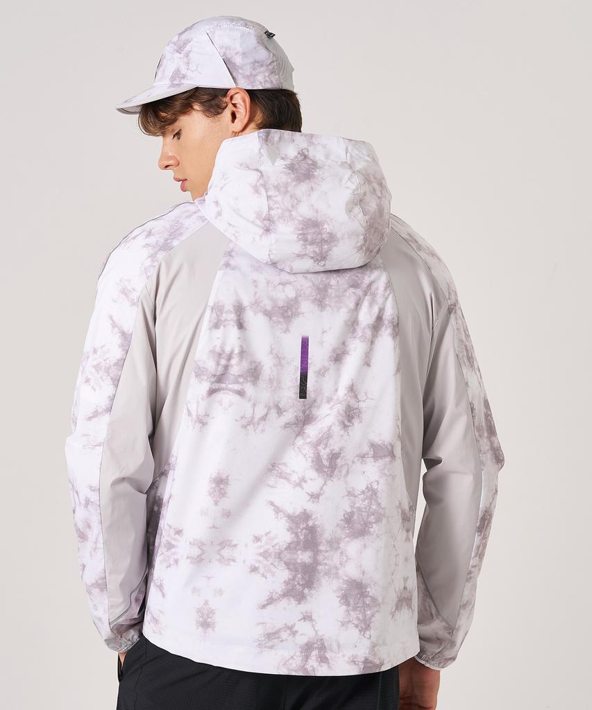 Spyder Men'S Running Pattern Hooded Zip-Up Jacket Spkfcnjk231Mwht