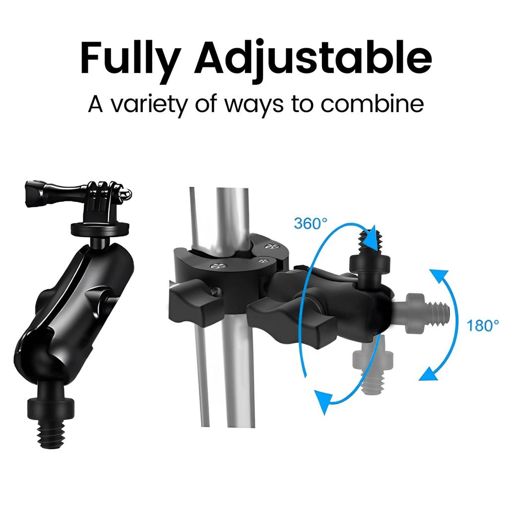 Biqing Uchwyt Kulowy 13mm 1/4, Konwerter Uchwytu Kulowego, Śruba Uchwytu Kulowego Podstawy Ram Mount