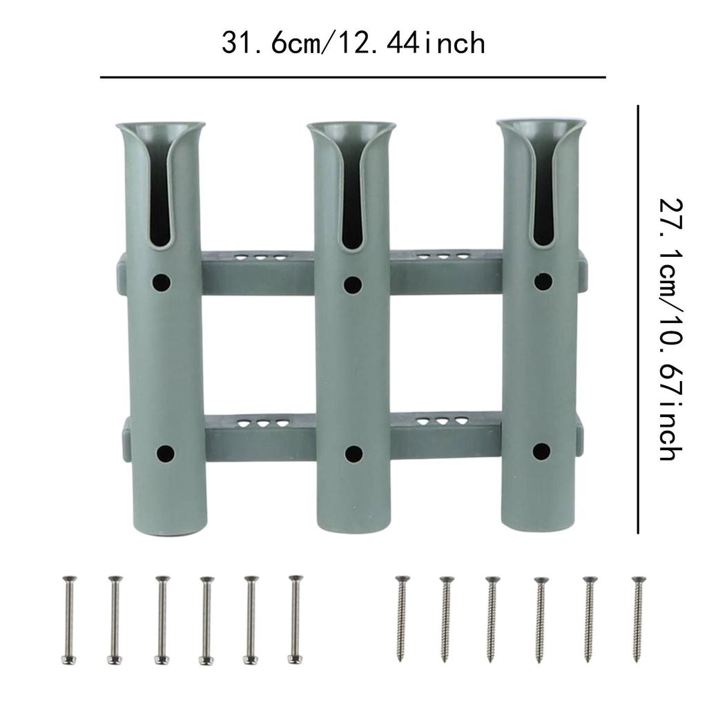 3 Tube Links Fishing Rod Holder Support Gift for Husband Equipment 3 Hole Fishing Rod Rack for Yacht Truck Garage Marine Boats