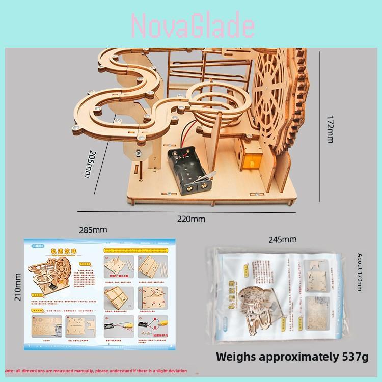 Technologie Kleiner Bau Holz Elektrische Schiene Murmelspielzeug Für Kinder Pädagogisches Spiel