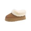 Mao Mao Snow Boots Women's Winter Velvet Thickened Fur Integrated Short Boots Thick Sole One Pedal Pregnant Women Warm Bread Cotton Shoes