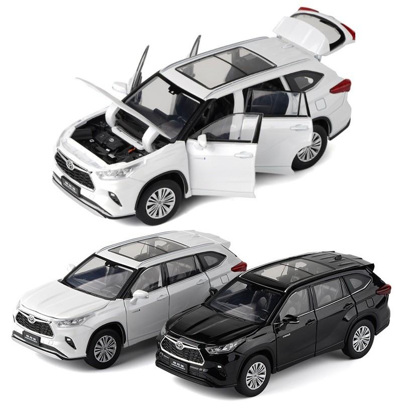 Toyota Alloy Highlander Car Model With Sound Light Steering For Kids Gift
