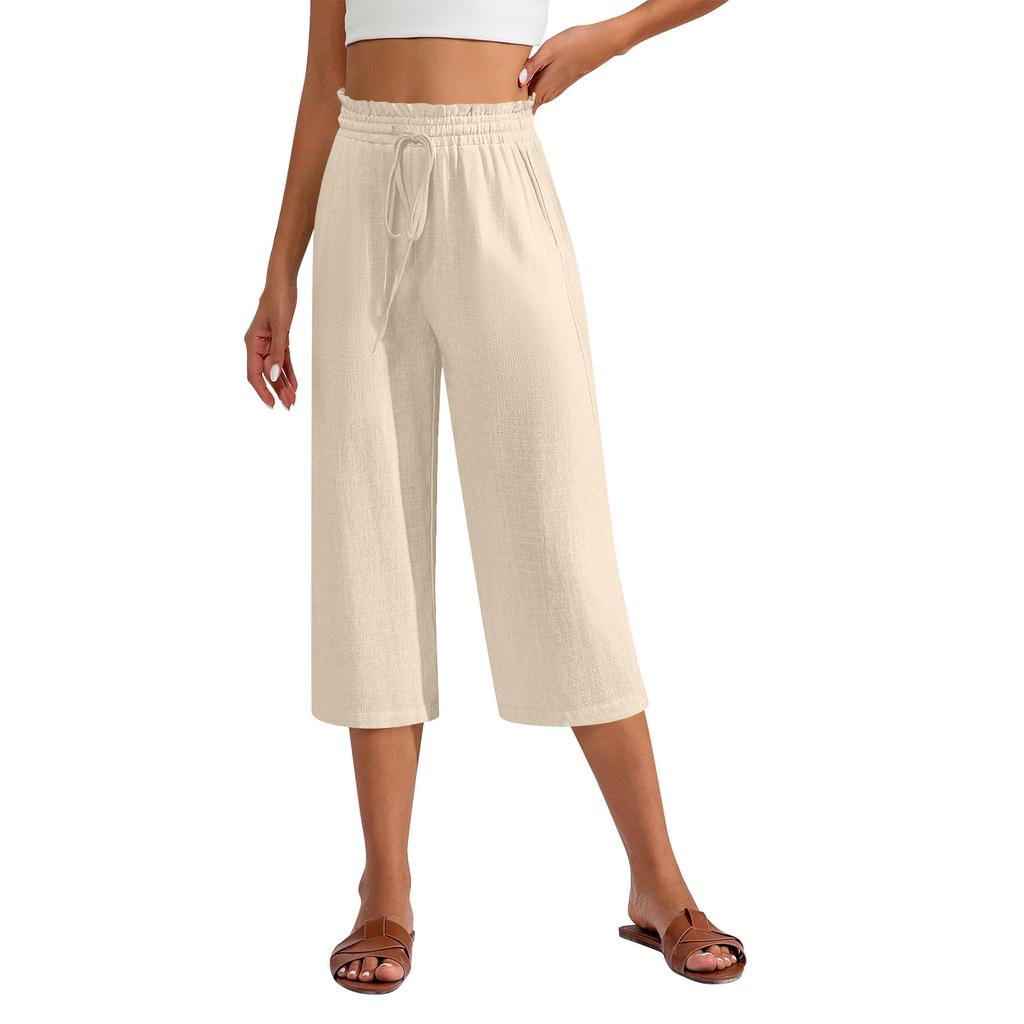Womens Capris With Pockets Loose Fit Casual  Pants Dressy Lightweight Ladies Baggy Cargo Pants For Hiking