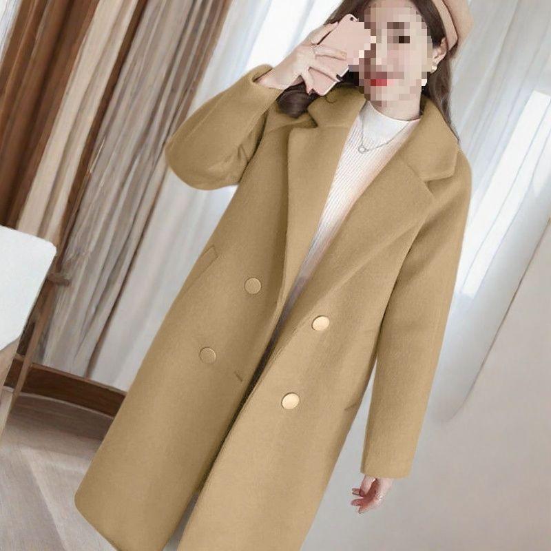 Women s Mid-Length Cotton-Padded Woolen Coat, Autumn/Winter 2026 Korean Loose Slimming Style 3XL (72.5-80 kg)