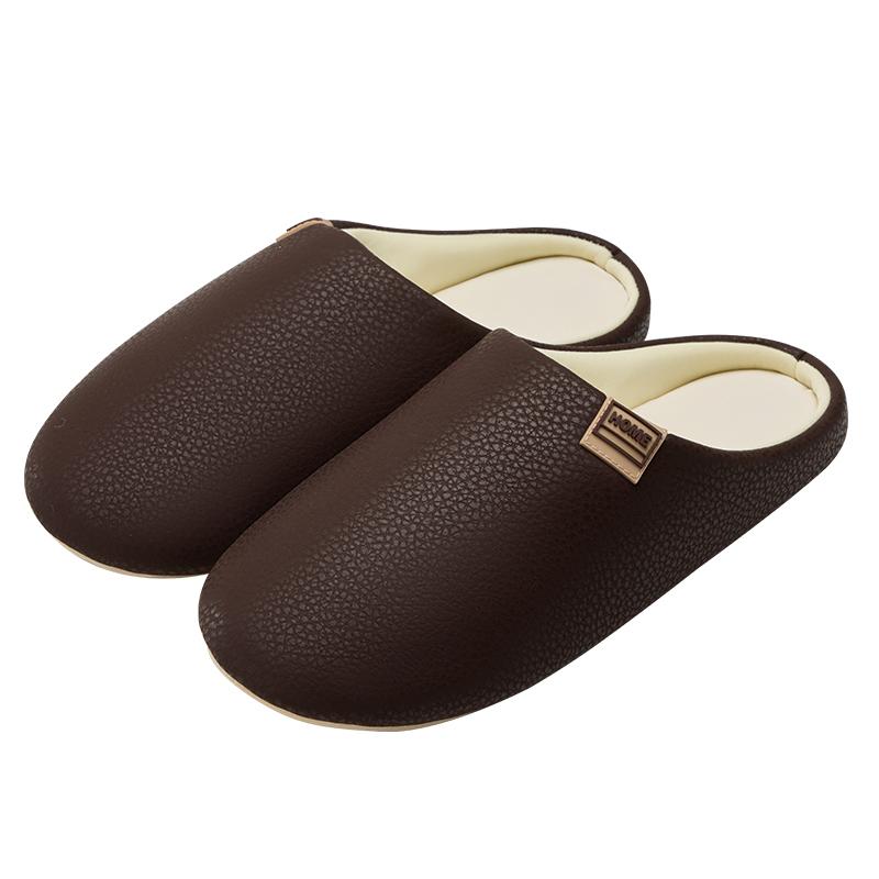 Women Home Slippers PU Warm Slides Comfortable Non-slip Slippers Indoor Outdoor Men Casual Slippers