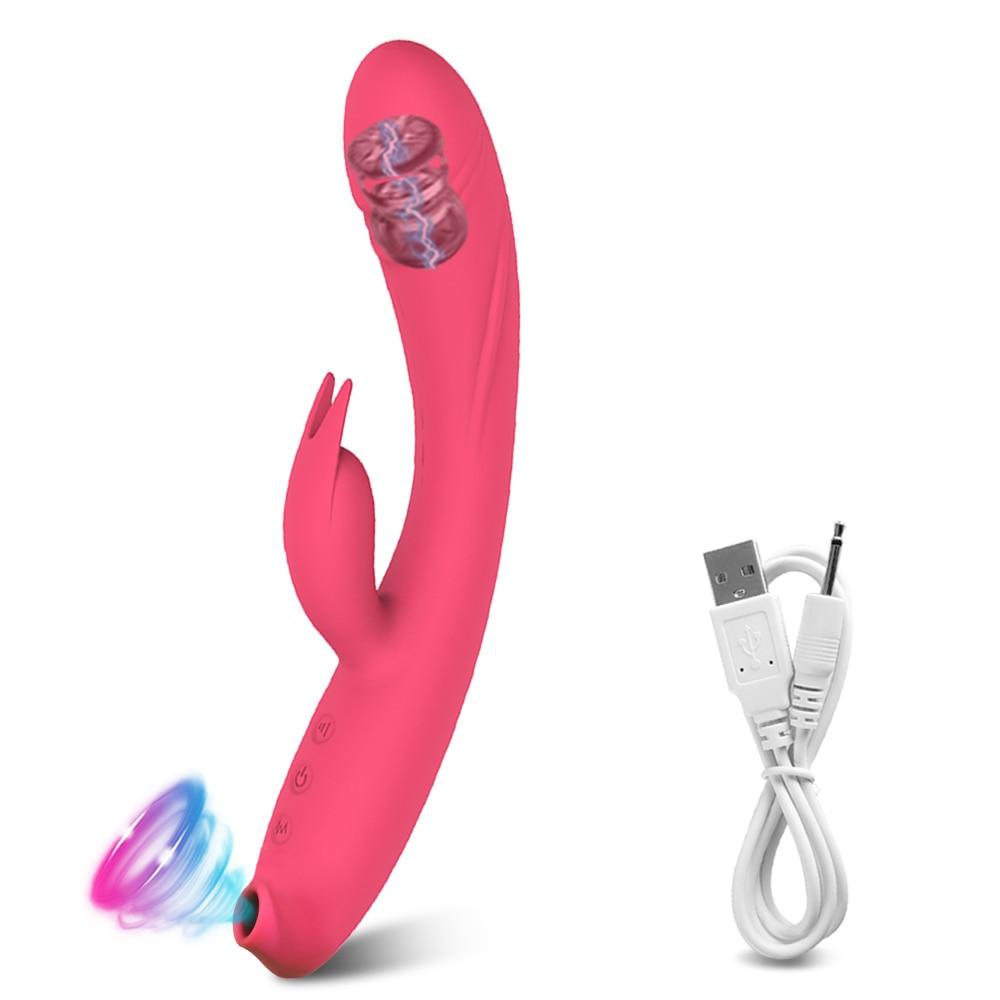 3 In 1 G Spot Rabbit Vibrator Clitoris Sucker Dildo Sucking Vibrator Women Vacuum Stimulator Sex Toys for Adults