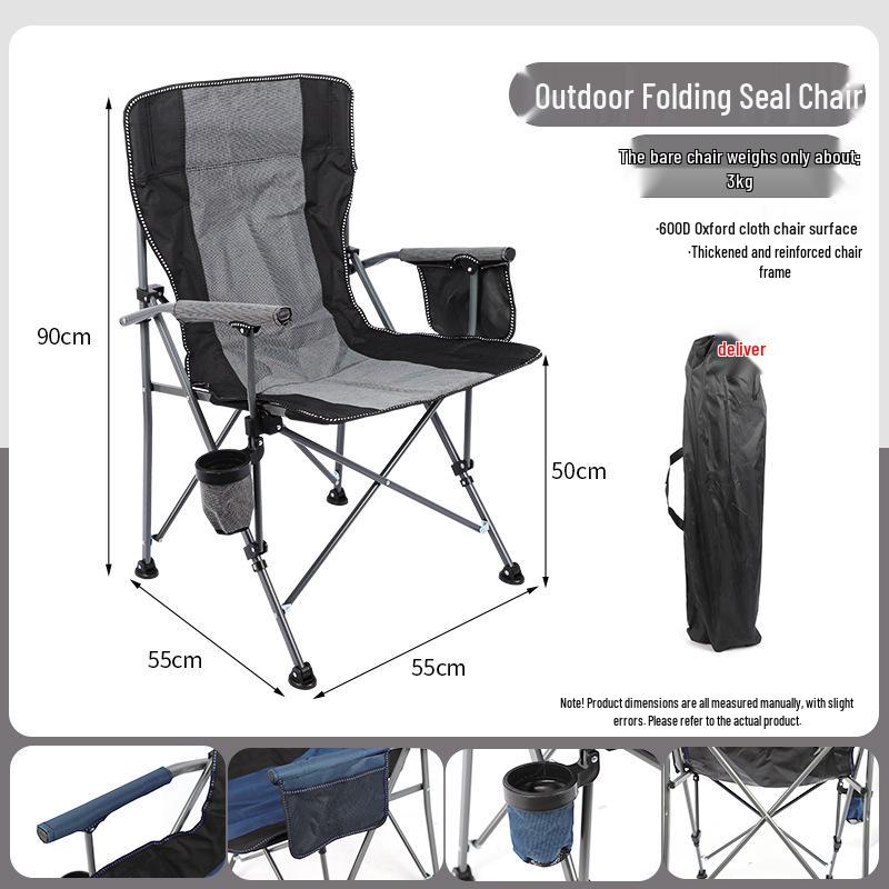Portable Outdoor Folding Sea Dog Camping Chair with Armrests