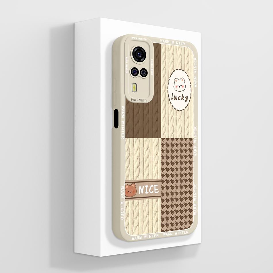 Per Vivo Y51 Y51A Y53S Y31 Y33 Custodia Squisita Cover Posteriore per Telefono Per Vivo Y 51(2020) Y 31 (2021) Cover Morbida in Silicone Liquido