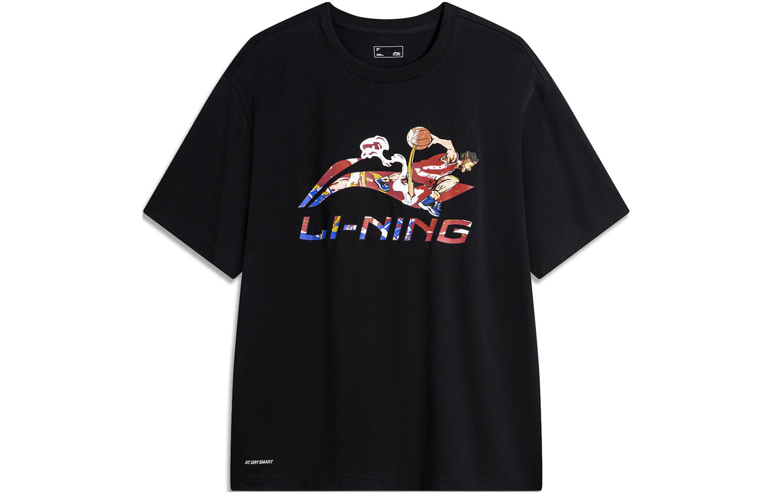 LiNing Drop Shoulder Sleeve T Shirt Men s Black AHSU673-1 M