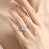 Oval Moissanite Rings for Women Solid Gold Palted Silver Bezel Set Wedding Band Engagement Christmas Gift Jewelry
