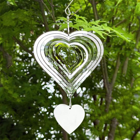 Stainless Steel Reflective Wind Spinners Outdoor Garden Decor Sparkly Wind Chime Yard Patio