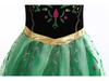 Green Pleated Skirt Frozen Girls' Performance Dress