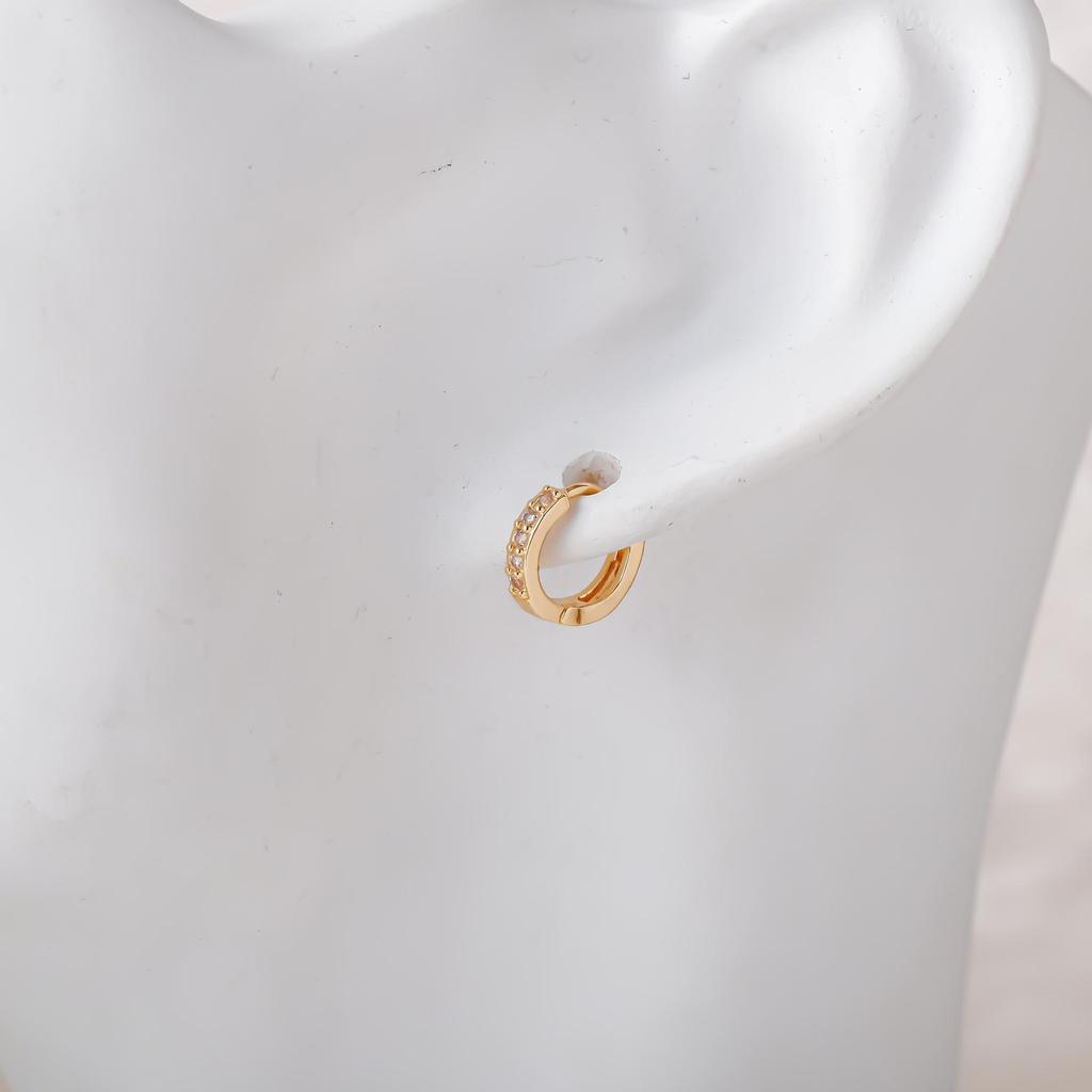 Minimalist Geometric Zircon Hoop Earrings: Japanese-Korean Fashion Ear Cuffs & Studs