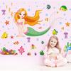 Cartoon Mermaid Princess Removable Wall Stickers for Kids Nursery Room Girl Bedroom Decor