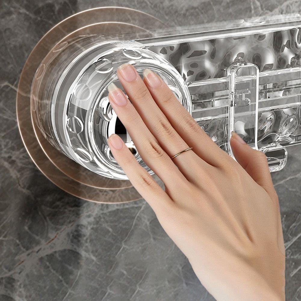 Wall Mounted Suction Cup Hook Plastic Row Storage Hook Sundries Storage Hook  Kitchen