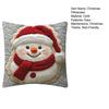 Christmas Throw Pillow Cover Snowman Elk Santa Pillowcase Xmas Pillow Cover with Hidden Zipper