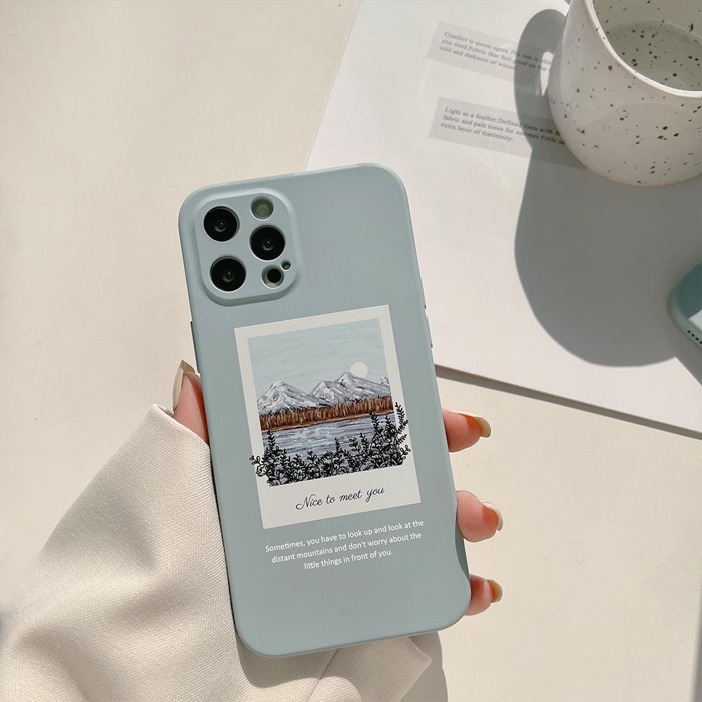 Art Oil Painting Snow Mountain Case for iPhone 16 iPhone 17 iPhone 17 Pro Max