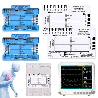 Ecg 7-step Ruler Ecg/ekg 7-step Ruler Card, Portable Pocket Ecg Ekg Caliper With Protective Sheath Evaluation Tool