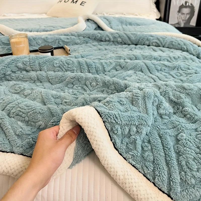 150*200cm Ultramykt Tykt Flanellpledd - Koselig, Varmt og Allsidig for Seng, Sofa, Maskinvaskbart, Koselig Puffy Pledd, Julegave