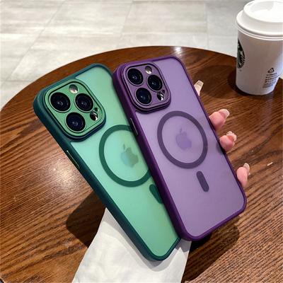 Matte Translucent Case For iPhone14 15 16 Plus iPhone 16 15 14 13 12 11 Pro Max Mini Magsafe Mag Safe Wireless Charge Lens Cover