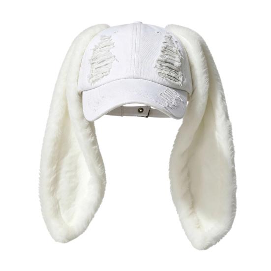 Gorra de Béisbol Punk con Orejas de Conejo de Peluche, Gorra con Visera Lavada y Desgastada para Invierno Suave, Larga Danza de Orejas de Conejo Fiesta Espectáculo Festivales Niñas