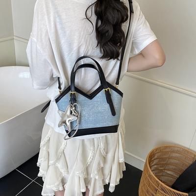 Bag Women's Summer Versatile New Casual Shoulder Messenger Bag Portable Commuter Bucket Bag