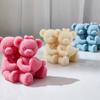 Epoxy Handmade Soap Mold Lovers Bear Decoration Candle Mold for DIY Decoration Making Soap Candle Melt Resin Clay