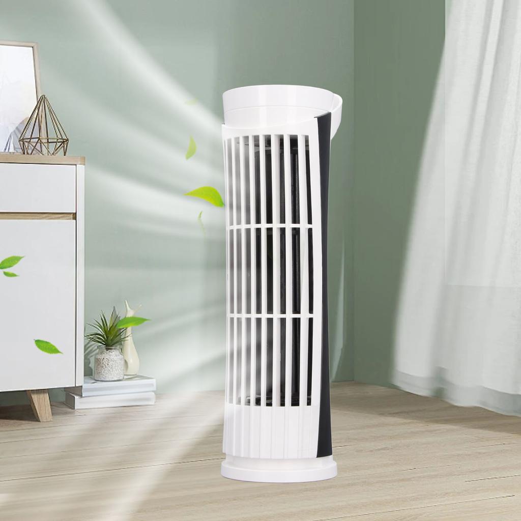 Tower Fan 90 Degree Oscillating Fan with 2 Speeds Light Standing Bladeless Fan 34dB Quiet USB 2.0 for Indoors Bedroom