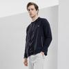 Fila 2023 Autumn New Business Casual Baseball Collar Knitted Long Sleeve Jacket Men Jacket Legendary-Blue F11M331501FNV
