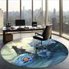 Derpy Tiger (14) Round Office Rug Decorative Floor Rug for Office Bedroom Living Room and Home Space