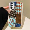 Vintage Blue Leopard Print Phone Case for Samsung Galaxy A55 A07 A17 A56 A36 A26 A16 A53 A06 A14 A24 A34 A54 A15 A12 A22 Cover