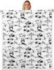 Airplane Pattern Blanket Soft Fleece Throw Kids Room Decor Aviation Theme Baby Gift Home Decoration