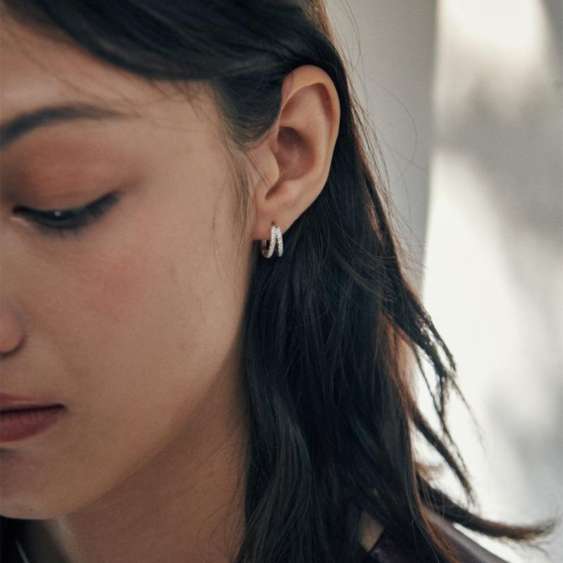 Verte 925 Silver   Dew Earring Epais Lien deux.Silver.205