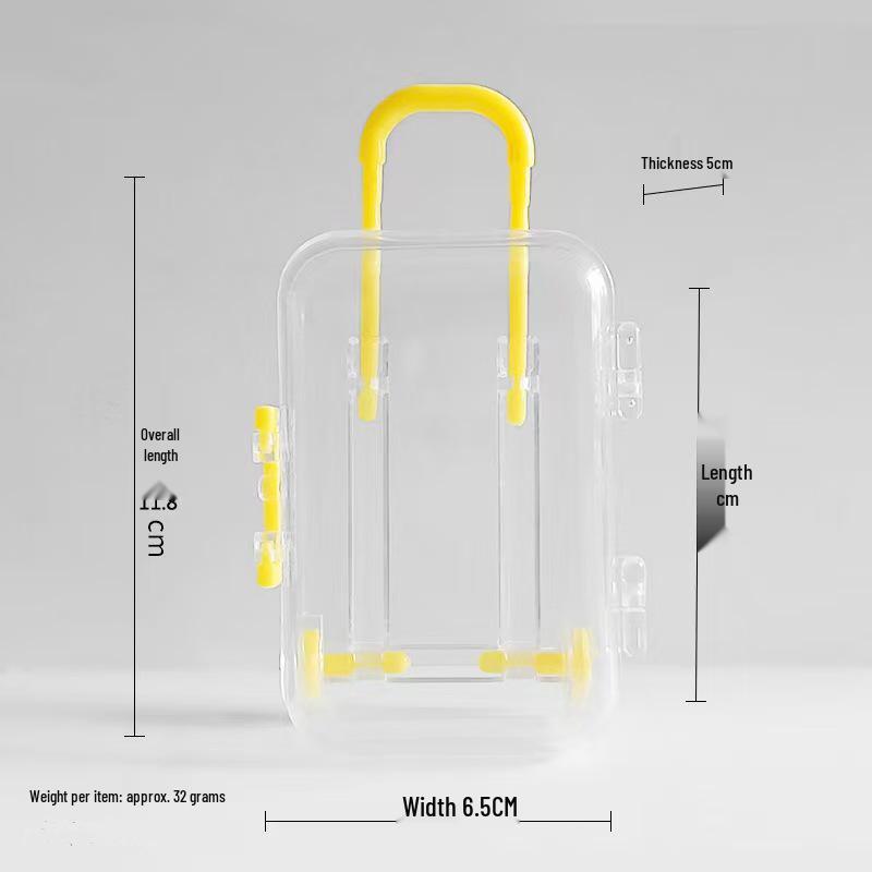 Cute Cartoon Number Jewelry Trolley Case: Transparent, Retractable Mini Storage Box
