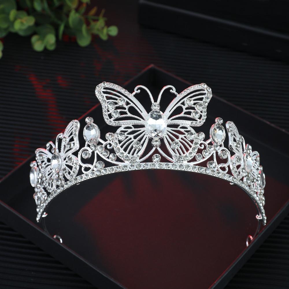 

Hair Ornaments Elegant Queen Crowns Luxury Adjustable Princess Tiaras Fashion Lightweight Bridal Headwear Themed Parties серебро белый