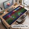 Abstract Geometric Theme Customized Mouse Pad Personalized Print Name Text Desk Mat For Home Office Table Decor