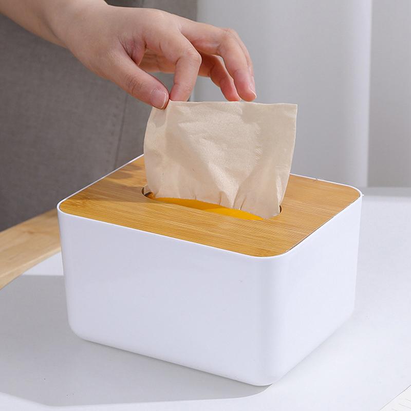 Japanische Einfache Holz Abdeckung Desktop Haushalt Tissue Box Papier Lagerung Box Haushalt Geschenk Werbung Papier