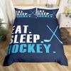 Hockey Duvet Cover Set 2/3pcs Hockey Sports Comforter Cover Polyester Hockey Puck Ball King Queen Size Quilt Cover For Boys