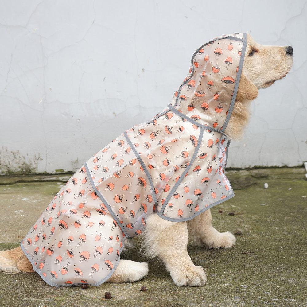 TPU Dog Raincoat Large Dog Reflective Outdoor Golden Retriever Clothing Dog Raincoat Pet Supplies