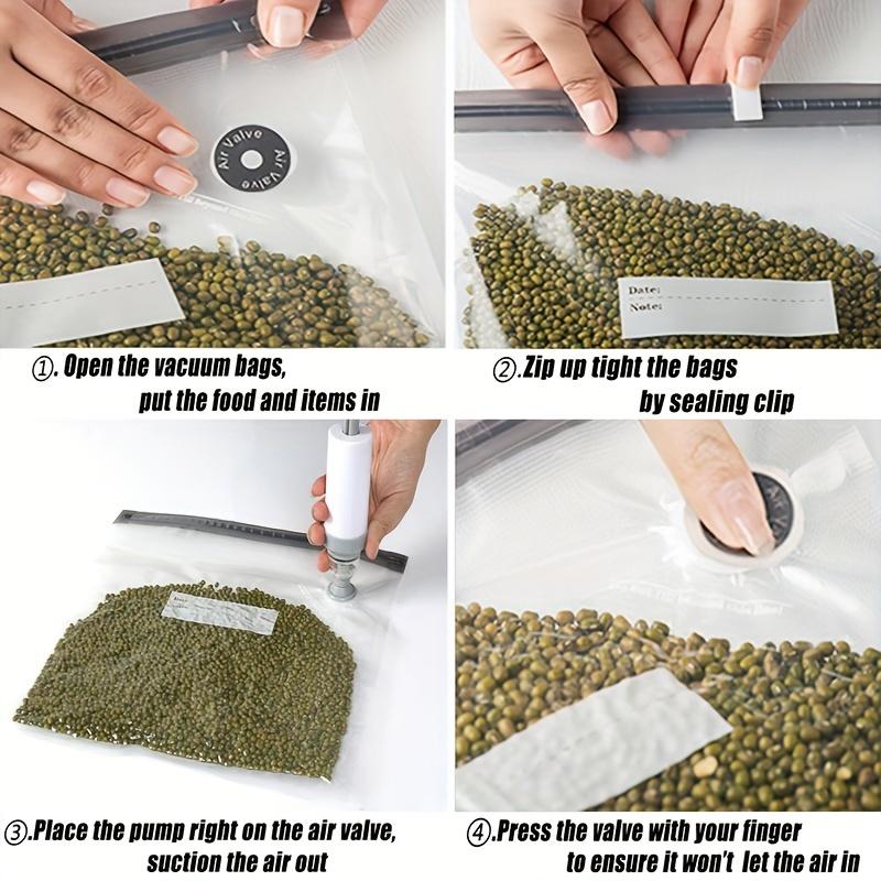 Bolsas Reutilizables de Almacenamiento al Vacío para Alimentos, Ideales para Conservar Frutas y Comidas Cocinadas, Son Perfectas para la Cocina y Almacenar Alimentos en el Refrigerador