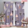 2pcs,2D Plane Printing Curtains Digital Printed Geometric Triangles Harmony Versatile Polyester (without Rod) Art Deco Festive