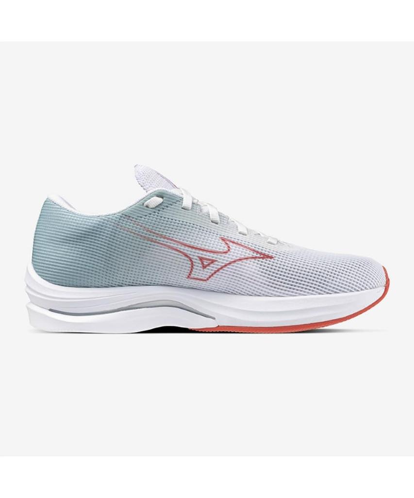 Mizuno Wave Rebellion Sonic 2 Running Size for and Thick Sole Shoes, Women's, White/Red/Gray, 24.5 cm, 2E, Jogging, Marathons, Training, Sports,