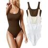 Ärmelloser Stretch-Westen-Bodysuit für Damen mit U-Ausschnitt